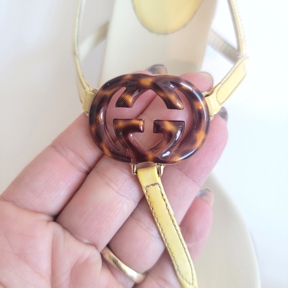 Gucci Brit pale yellow low heels, size 7 - Picture 7 of 12